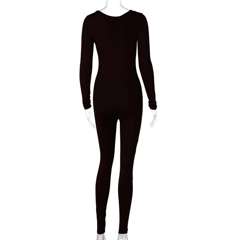 Women's Jumpsuit Bodycon Long Sleeve Fitness Romper