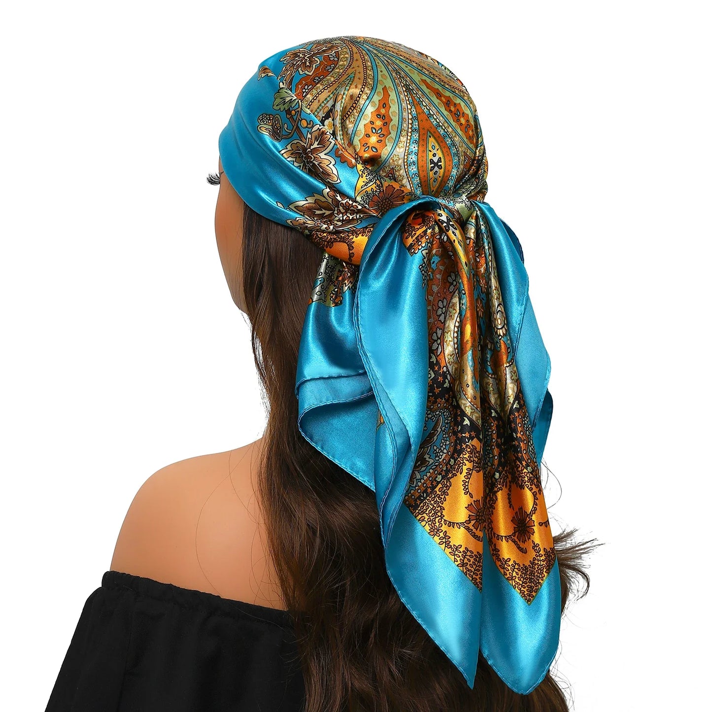 Head Scarf for Women Luxury Brand Satin Bandana