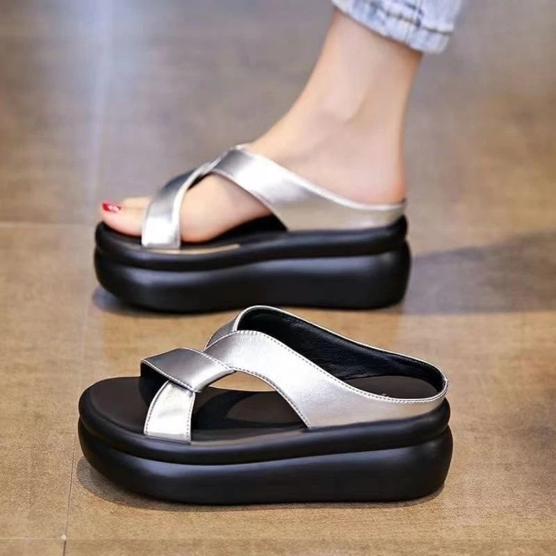 Women's Beach Sandals Thick Bottom Soft Sole Dress Fashionable Outdoor Slippers