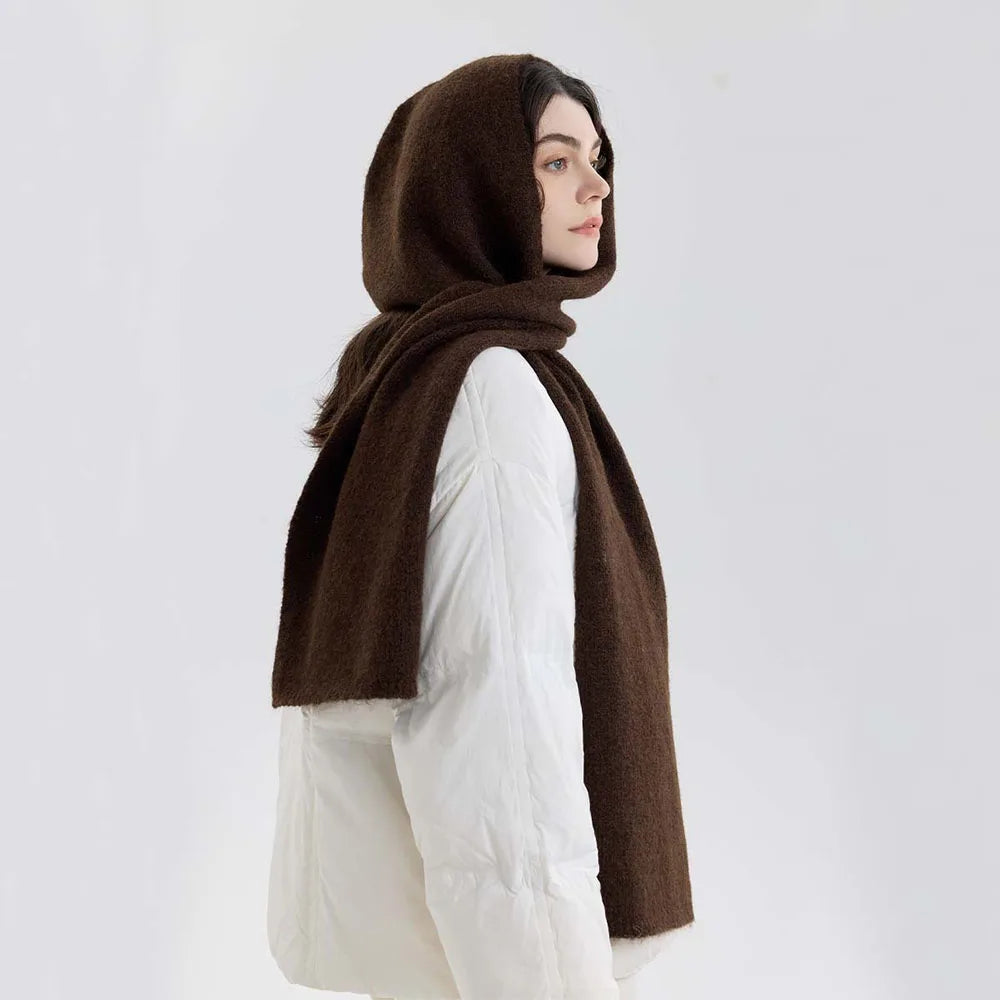 Balaclava Beanie Scarf Set Wool Warm One-Piece Hat Scarf