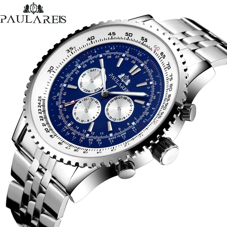 Mechanical Self Wind Leather Fashion Sports 50mm Classic watch