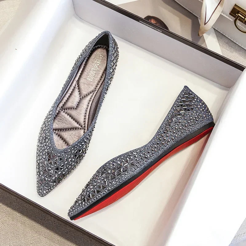 Women's Ballet Flats  Rhinestones Flat Casual Loafers