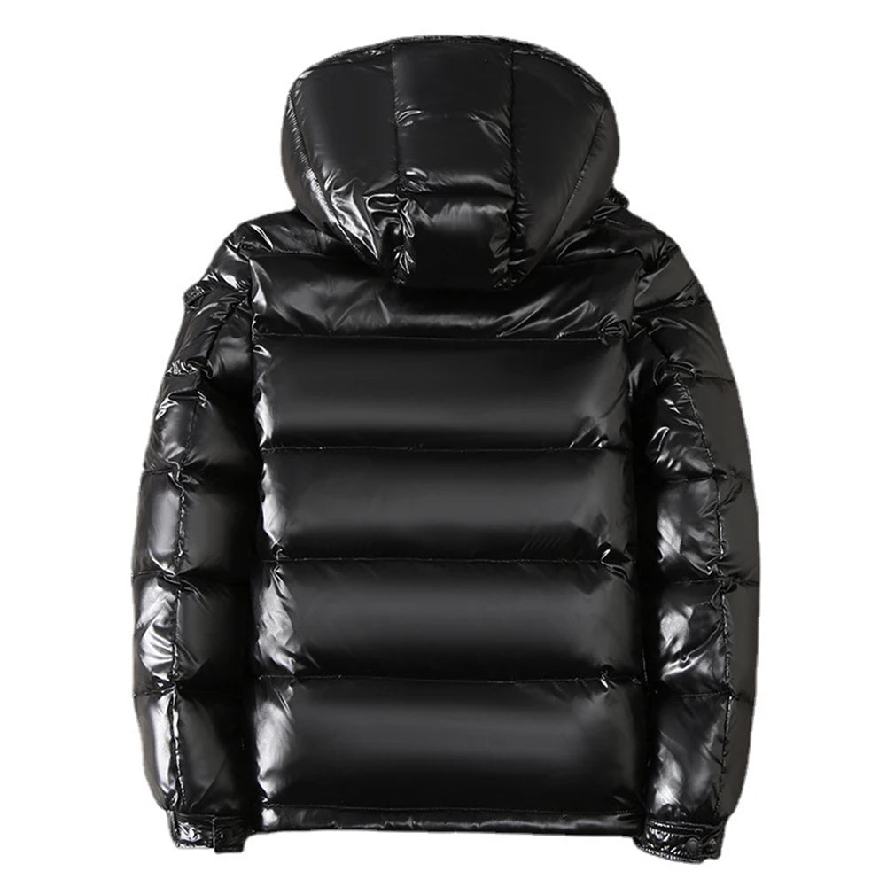 Women Puffer Parka Jacket with Hooded Standup Collar