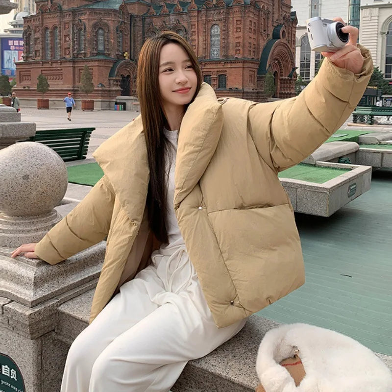 Women's Winter Lapel Puffer Jacket