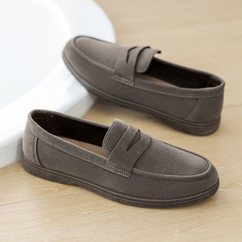 Suede Leather Mens Loafers Lightweight