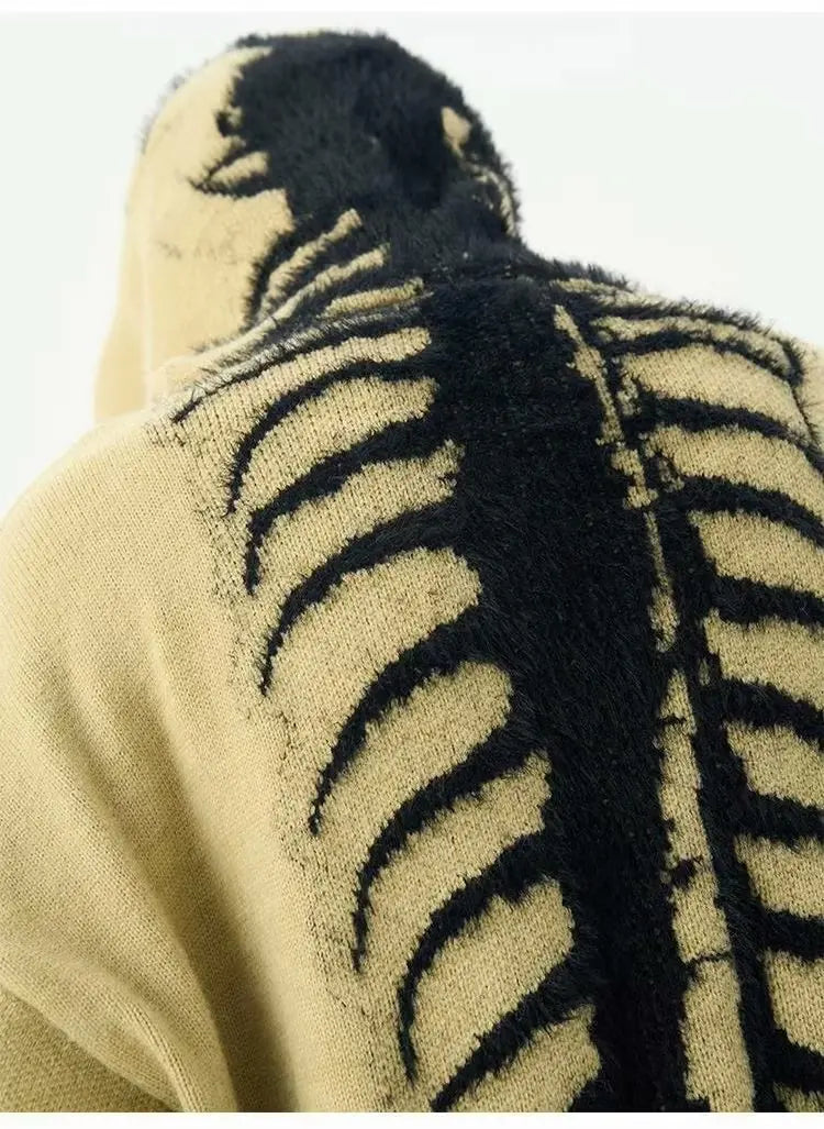 Men's American Lazy-Style Sweater: Hooded Loose Knitwear with Unique Design