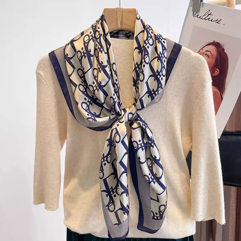 Ladies' Silk imitation Vintage scarf
