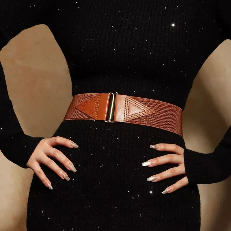 Women's belt with elastic waistband
