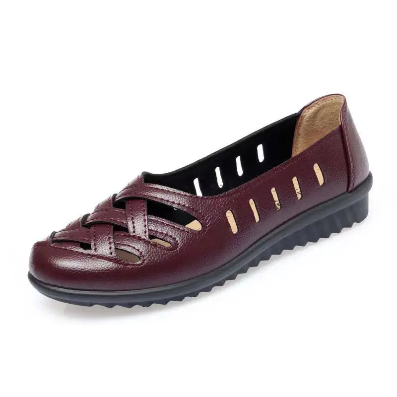 Flats Female Braided Shoes Leather Flats Moccasins Loafers