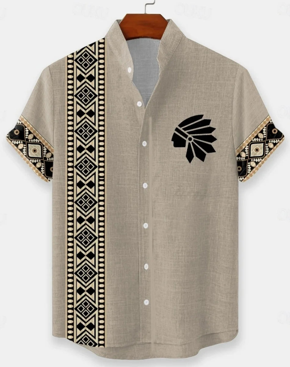 men's linen shirts, 3D printed beach shirts