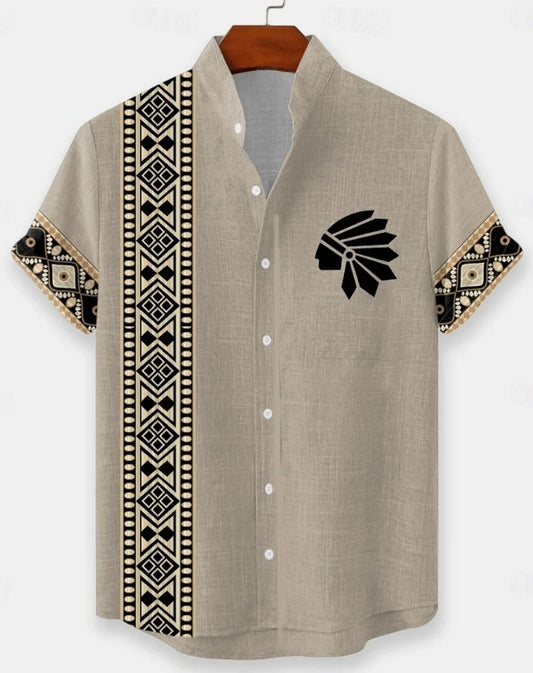 men's linen shirts, 3D printed beach shirts