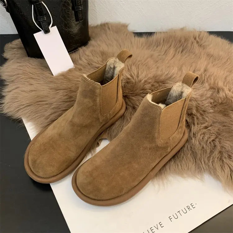Snow Boots for Women Popular Warm Cotton Shoes Fleece-Lined Thickeneded Boots
