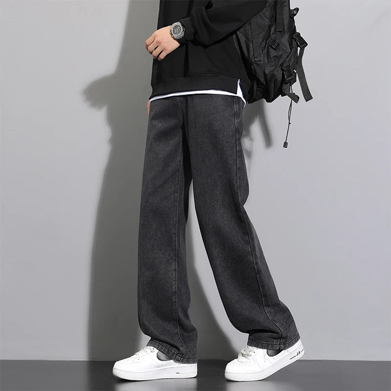 Men's Casual Long Jeans Classic Straight Denim