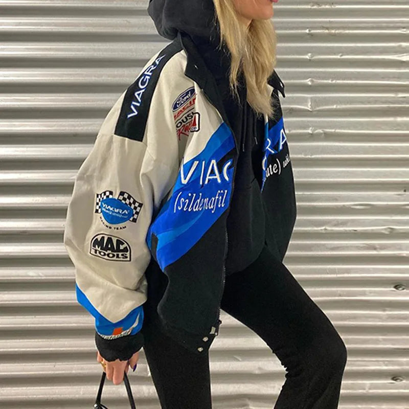 Women Bomber Jacket Sportswear Motorcycle Jacket