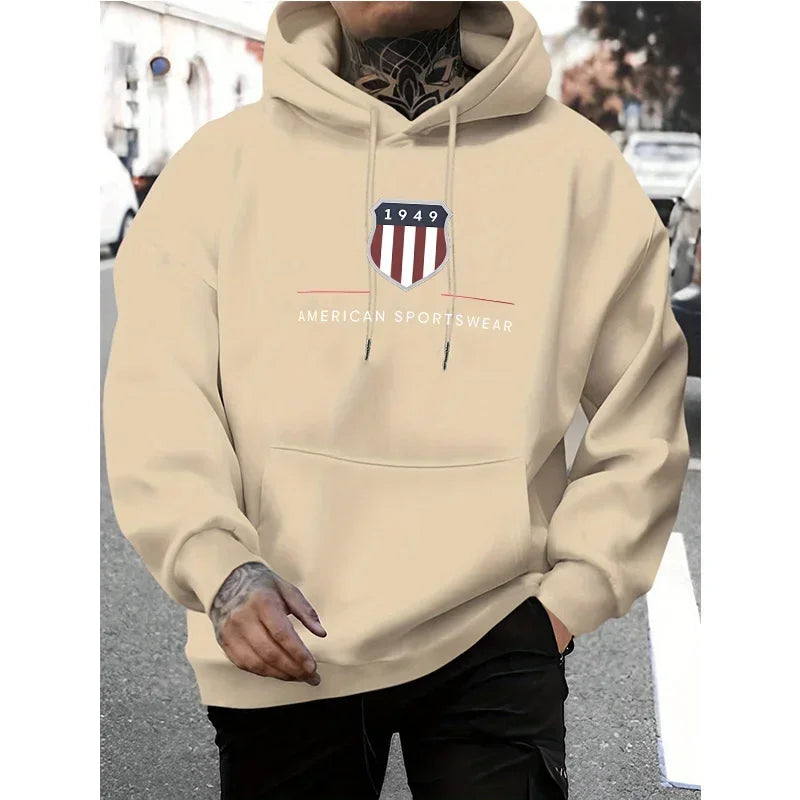 men's warm sweatshirt,urban fashion, casual, loose and fresh