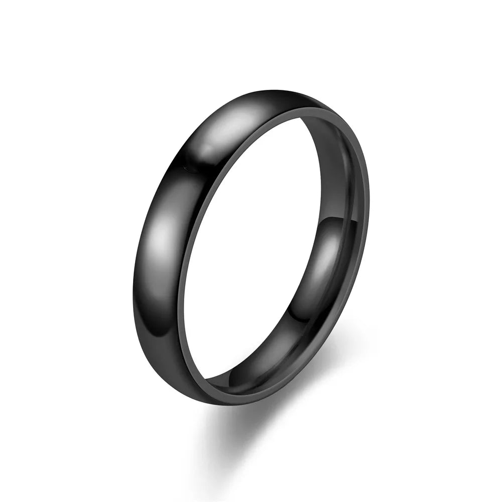 Fashion Charm Jewelry Ring for Men Women Stainless Steel Black Rings