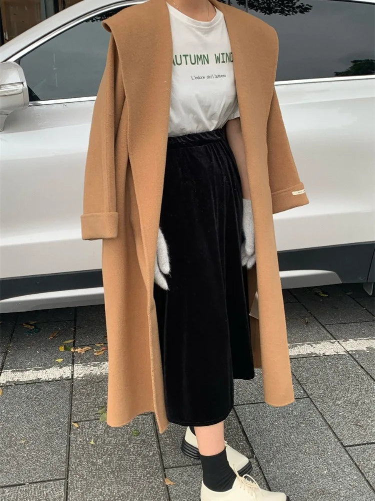 Black Double-Sided Woolen Coat