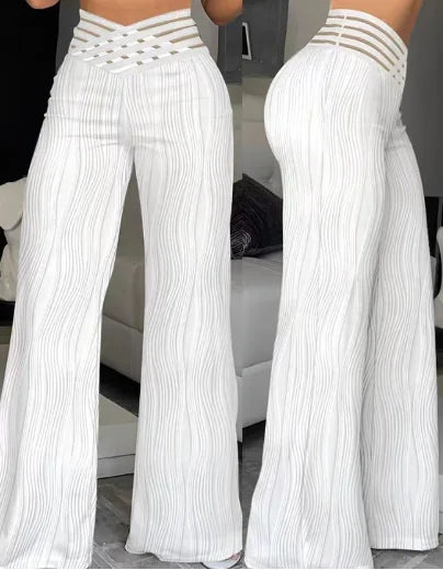 Elegant High Waist Flared Pants For Women