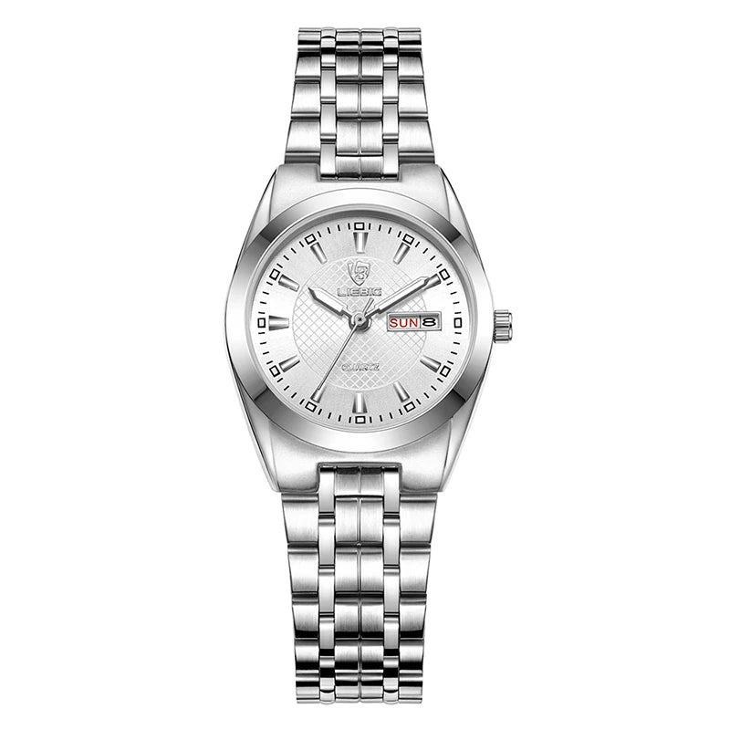 Women's Watch Quartz  Stainless Steel Gold Time Date Waterproof Wristwatch