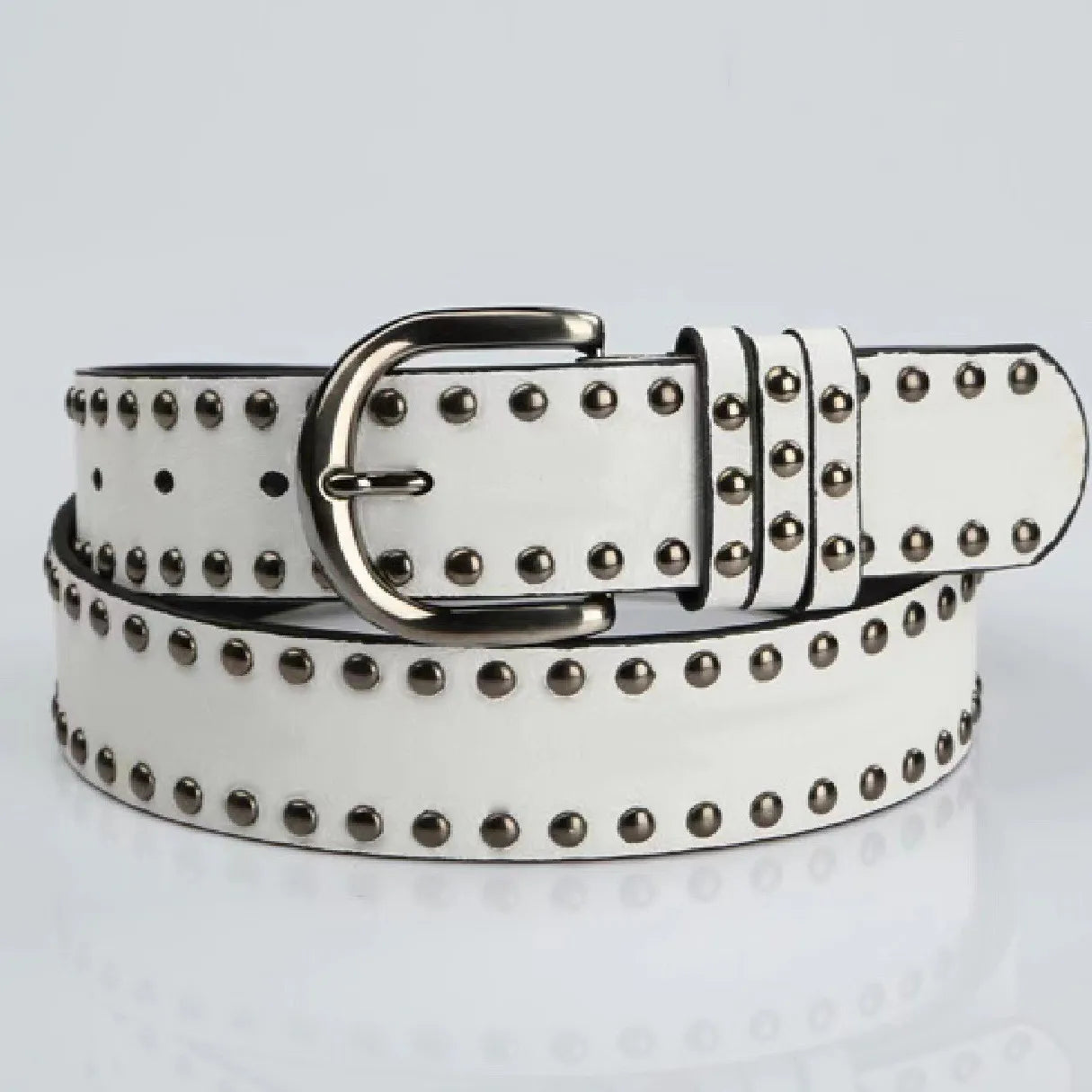 Women's Belt, Fashionable Streetwear Belt with Rivet Design