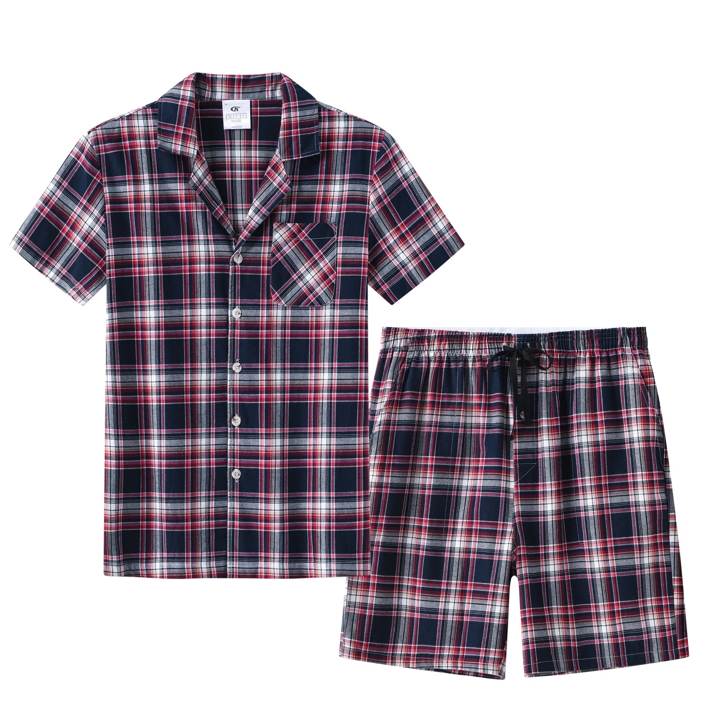 Men Summer Short Pajama Set Breathable Crop Pajama Short Sets Bottoms & Tops