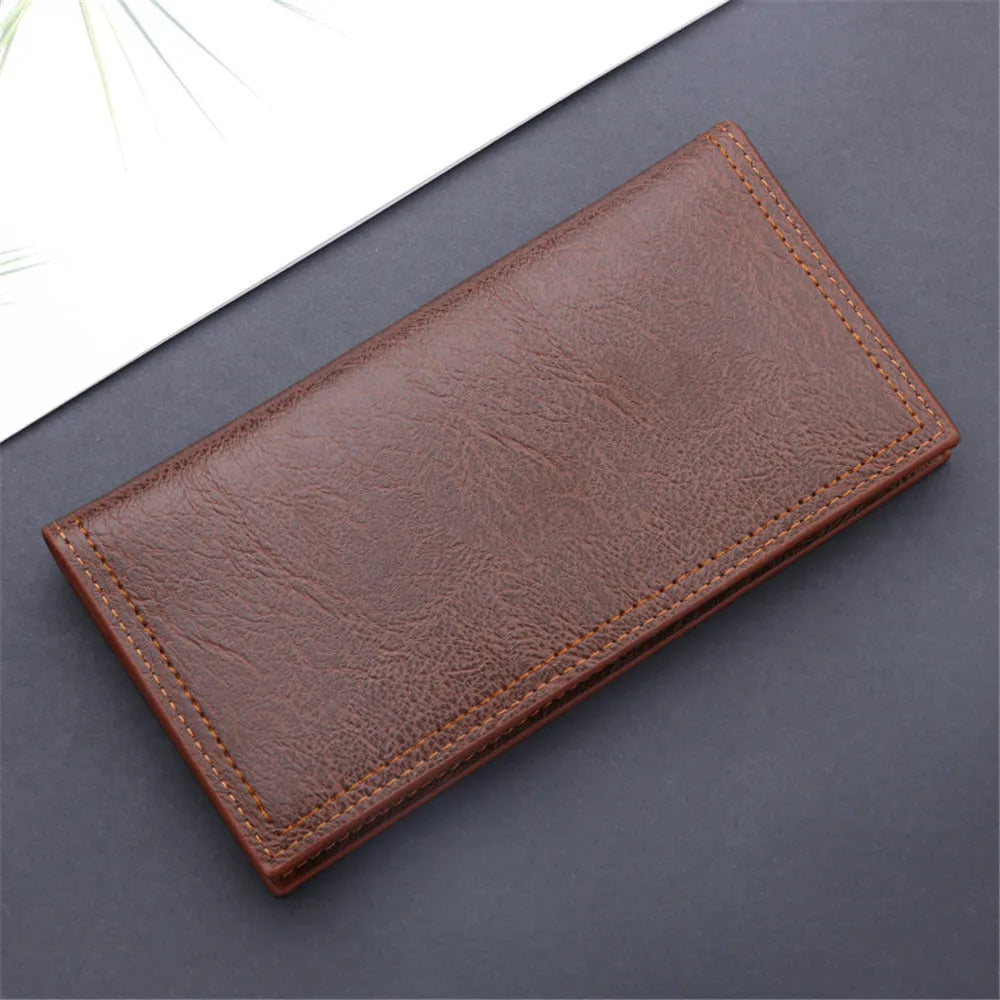 Classic  Men'S Wallet Long Oil Wax Leather