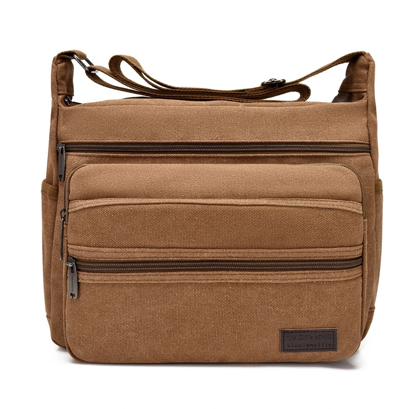 Men's Canvas Shoulder Bag Casual Travel Crossbody Bags