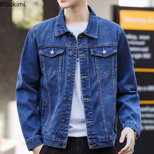 Denim Jackets Men's Fashion Casual Multi Pockets Cargo Jacket
