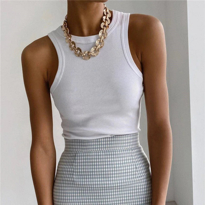 Tank Tops Women Yellow Casual Vest Sleeveless Camis