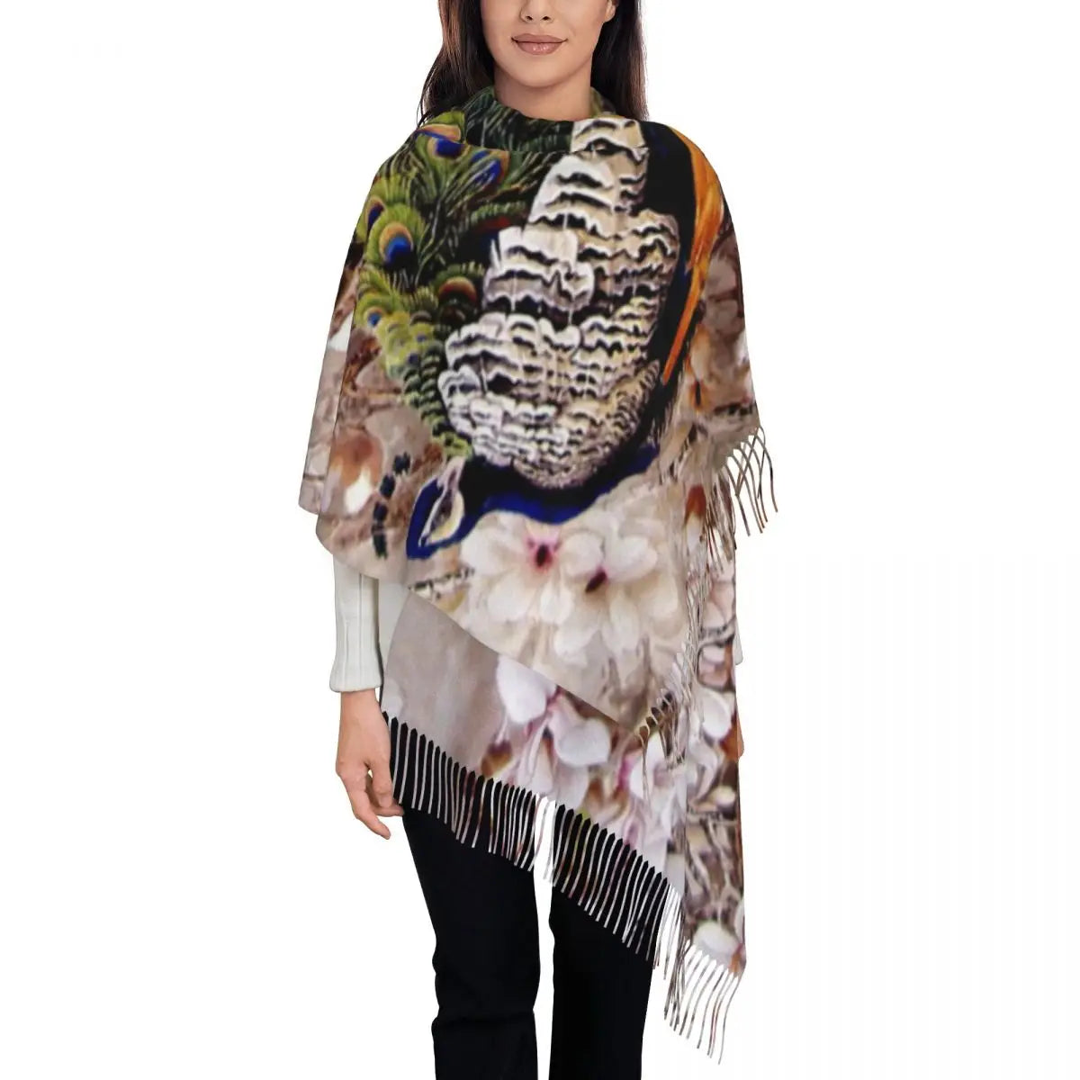 Customized Ladies Long Peacock scarves