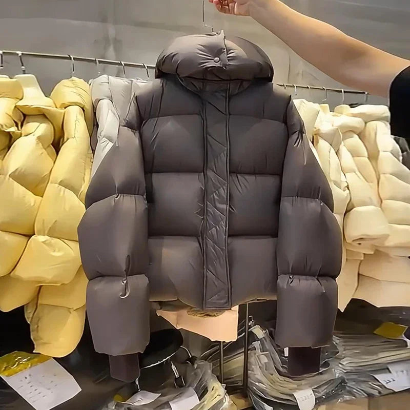 Casual Down Puffer Loose Hooded Parkas Jacket