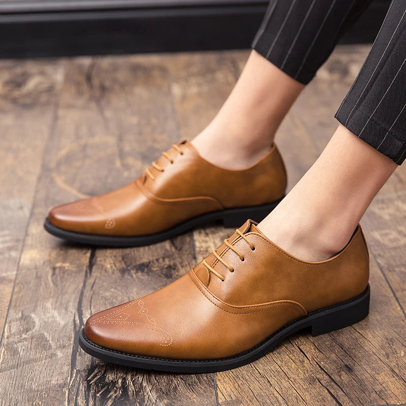 Men Slip On Loafers Trend Tassels Leather Shoes