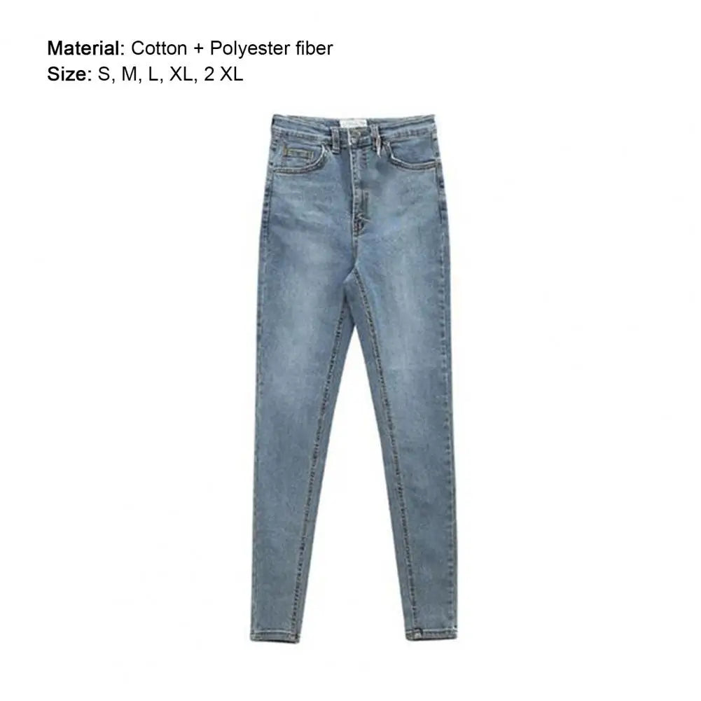 Women High Waist Jeans Casual Slim Lifting Butt Denim