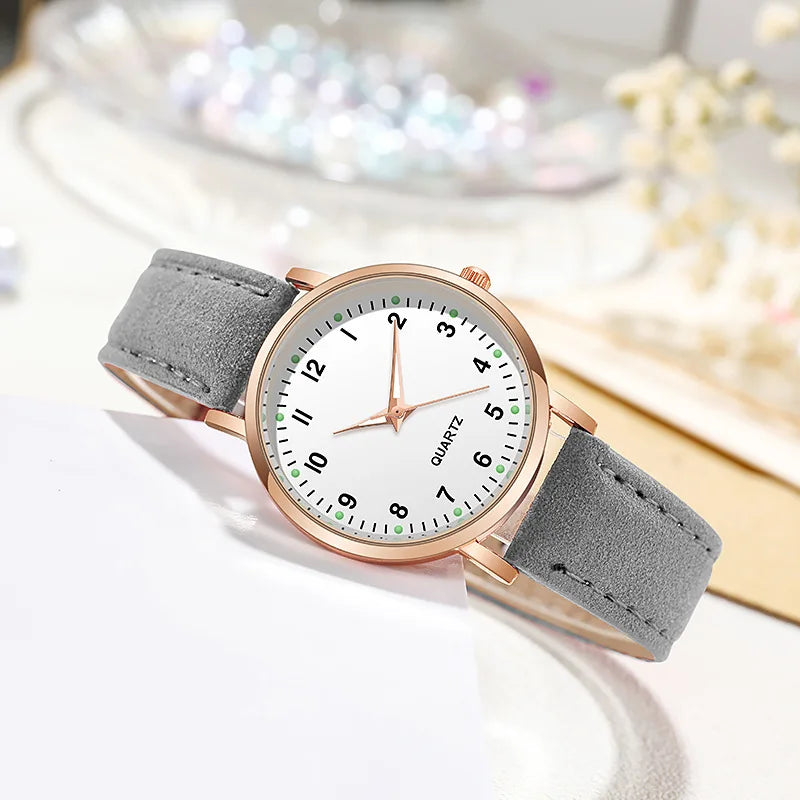 Women Leather Belt Watches Ladies Luxury Analog Quartz Luminous Wristwatch