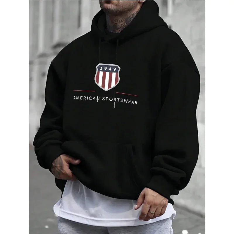 men's warm sweatshirt,urban fashion, casual, loose and fresh