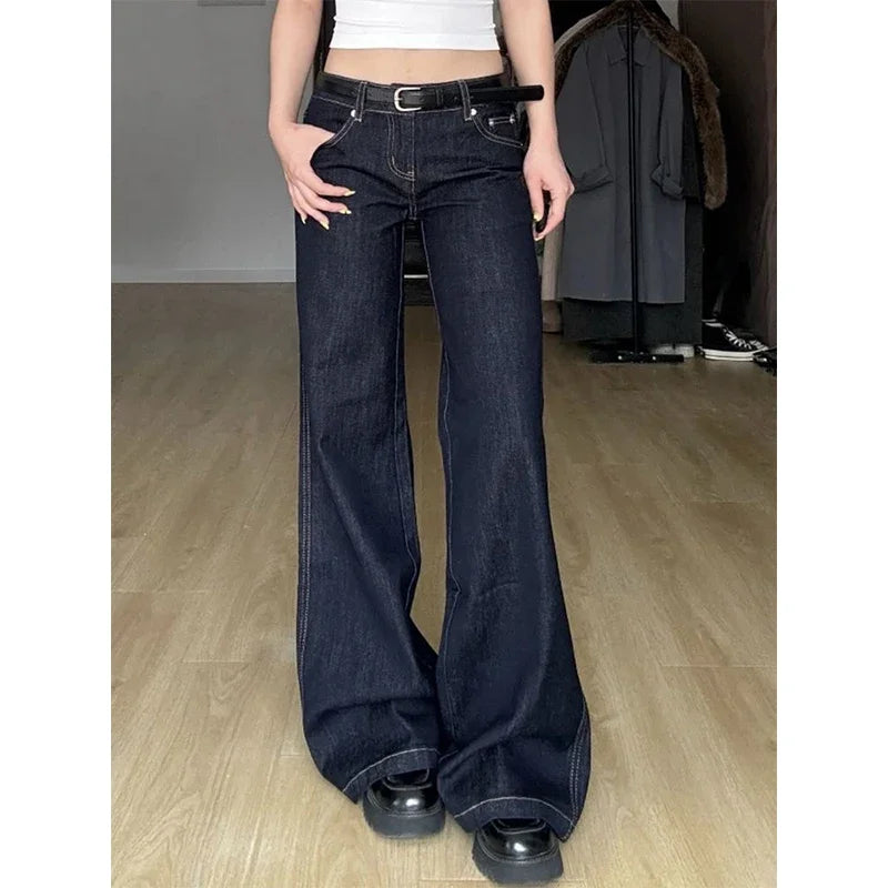 Blue Jeans Women's Hip-hop Fashion Vintage Straight Jean