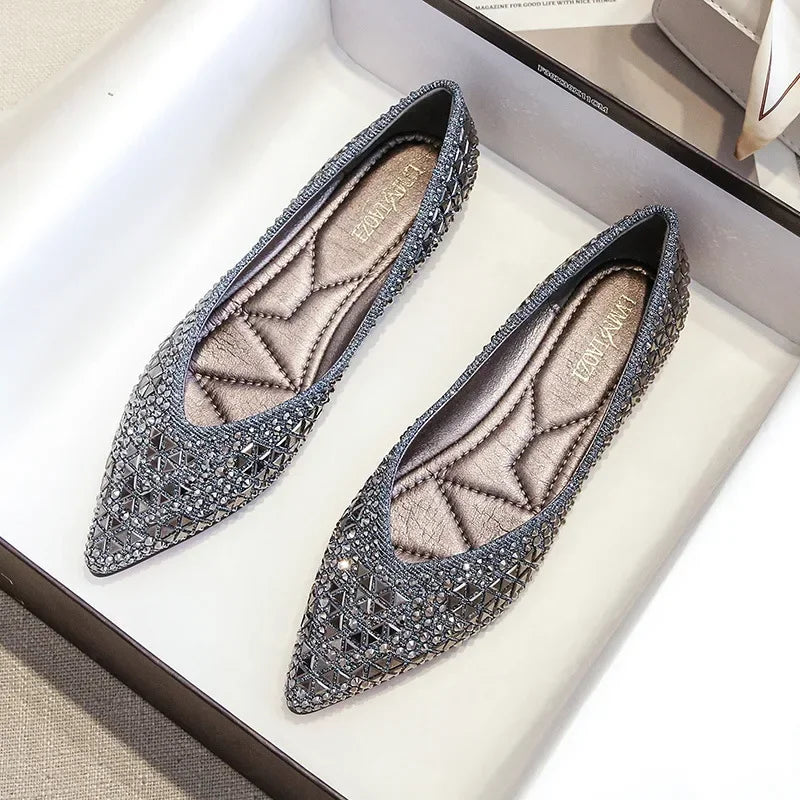 Women's Ballet Flats  Rhinestones Flat Casual Loafers