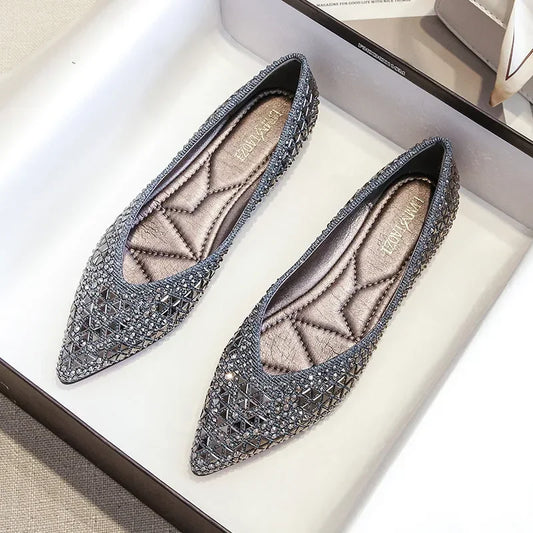 Women's Ballet Flats  Rhinestones Flat Casual Loafers