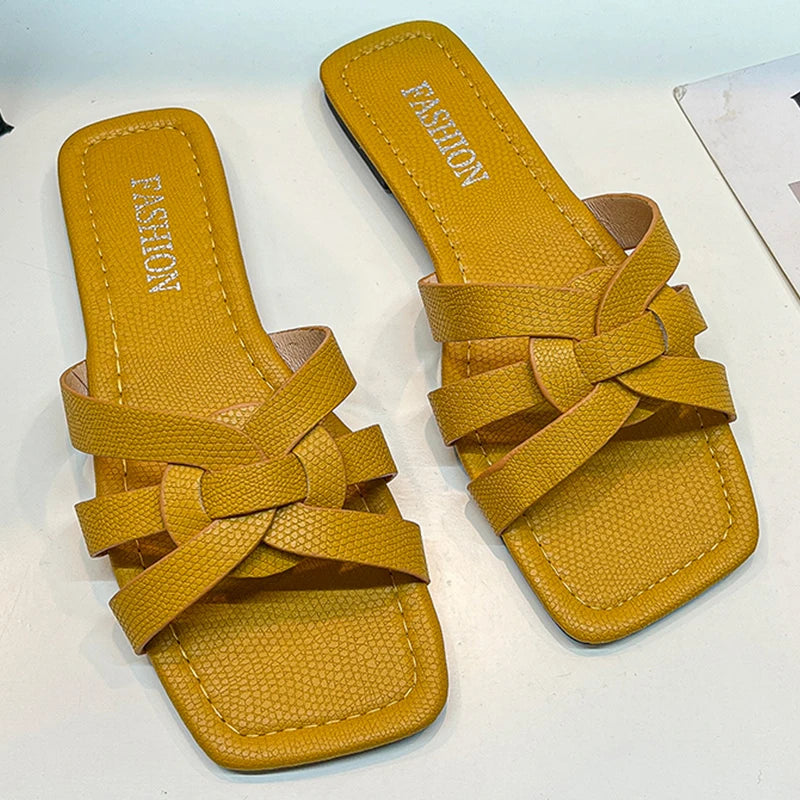 Women Fashion Flat Slippers Non-slip Outdoor Comfy Breathable Beach Sandals