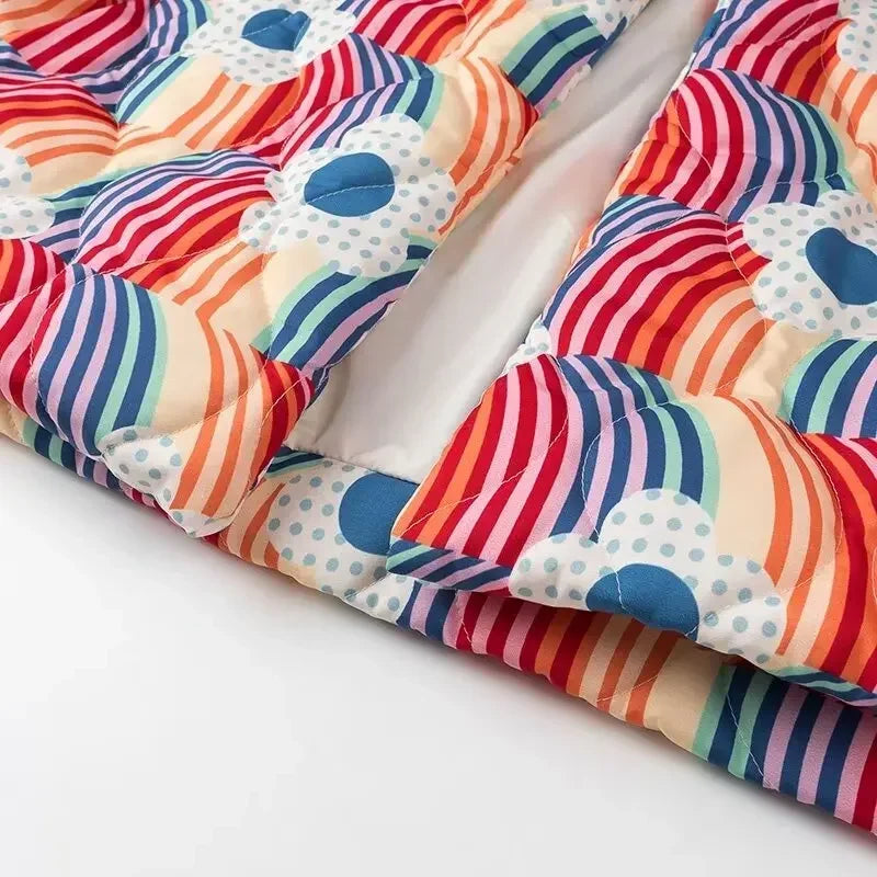 Fashion Print Quilted Coats for Women