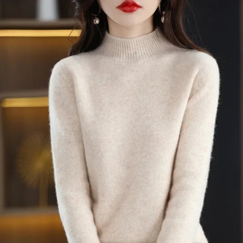 Women's Solid Long Sleeve Pullovers Knitwear