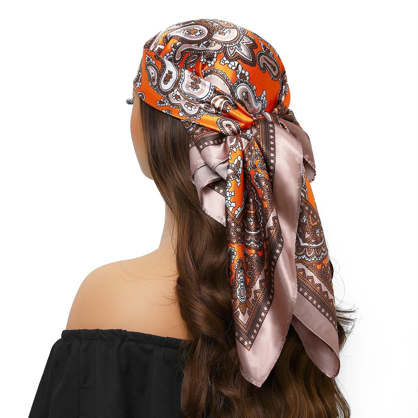 Head Scarf for Women Luxury Brand Satin Bandana