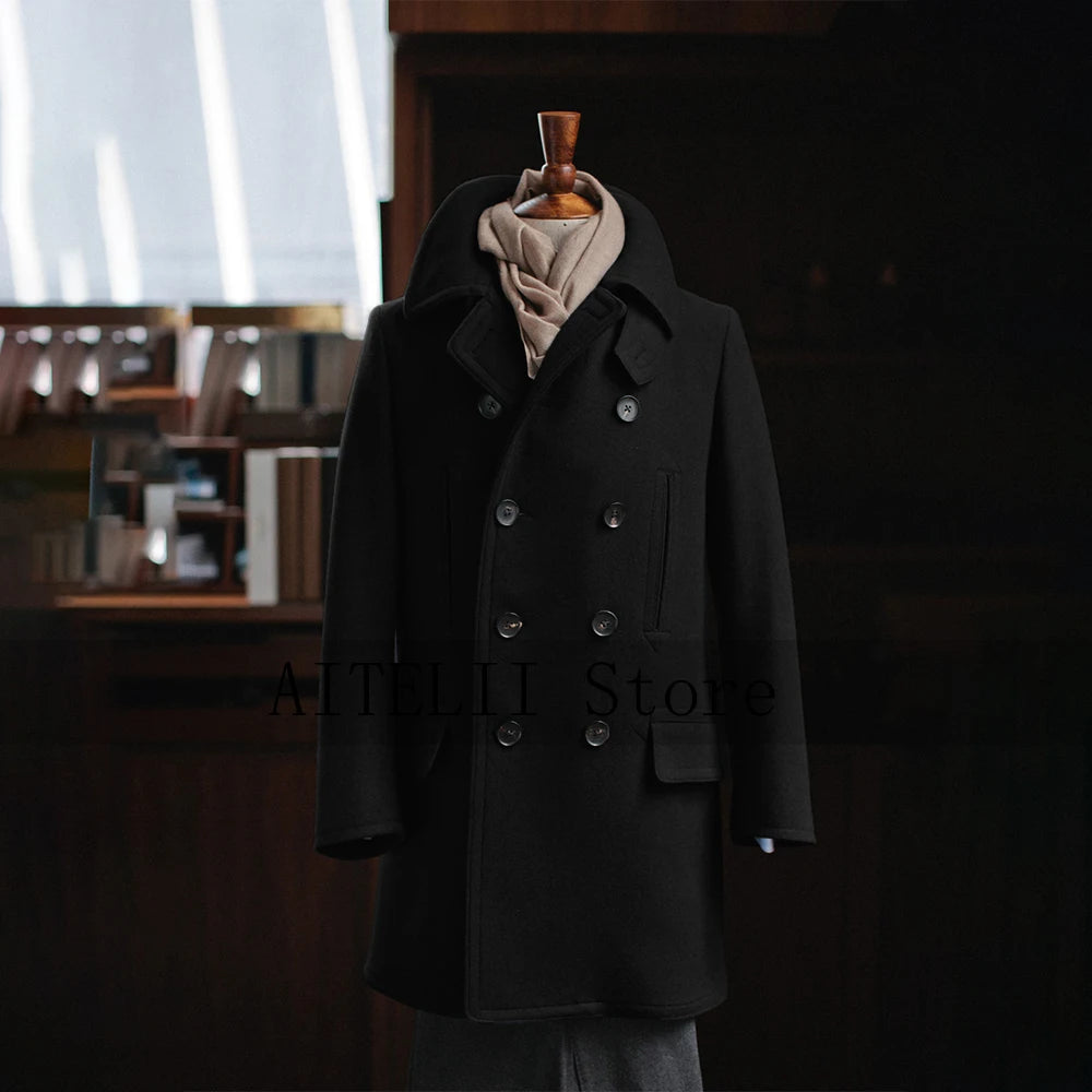 Woolen Coats for Men Dress Jackets Mantel Suit Top Male