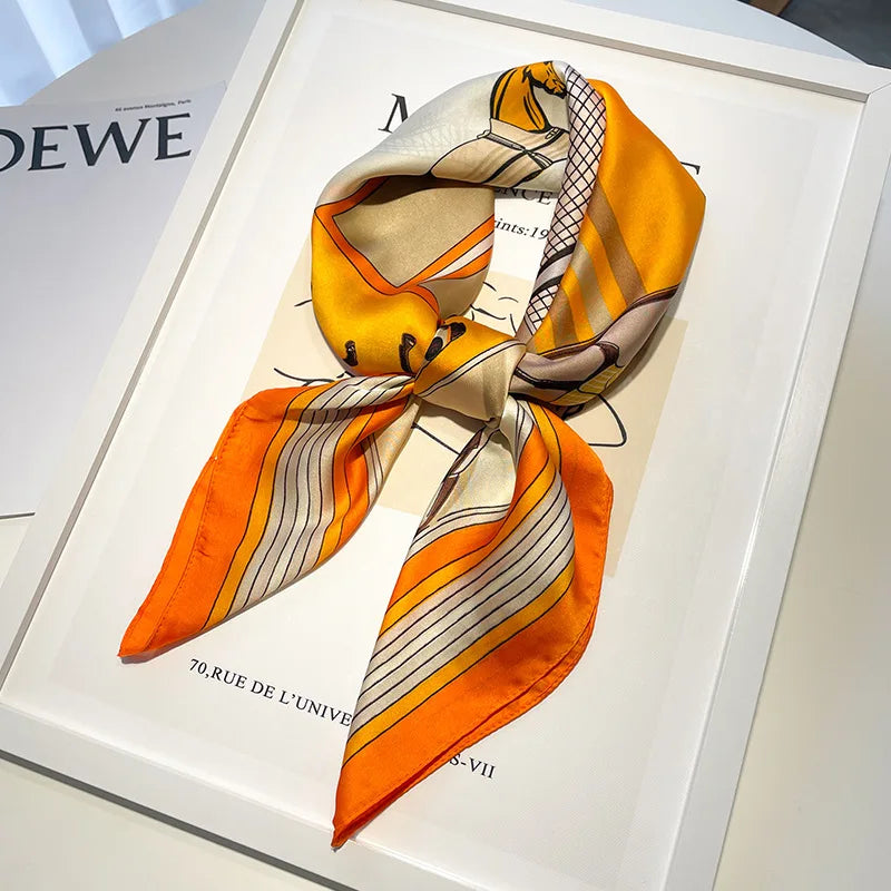 Women Silk Scarf Neckerchief