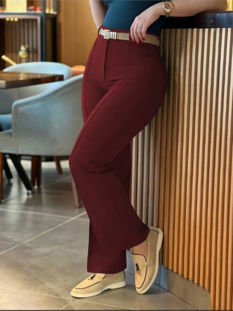 Women's High Waist Straight Leg Work Pants