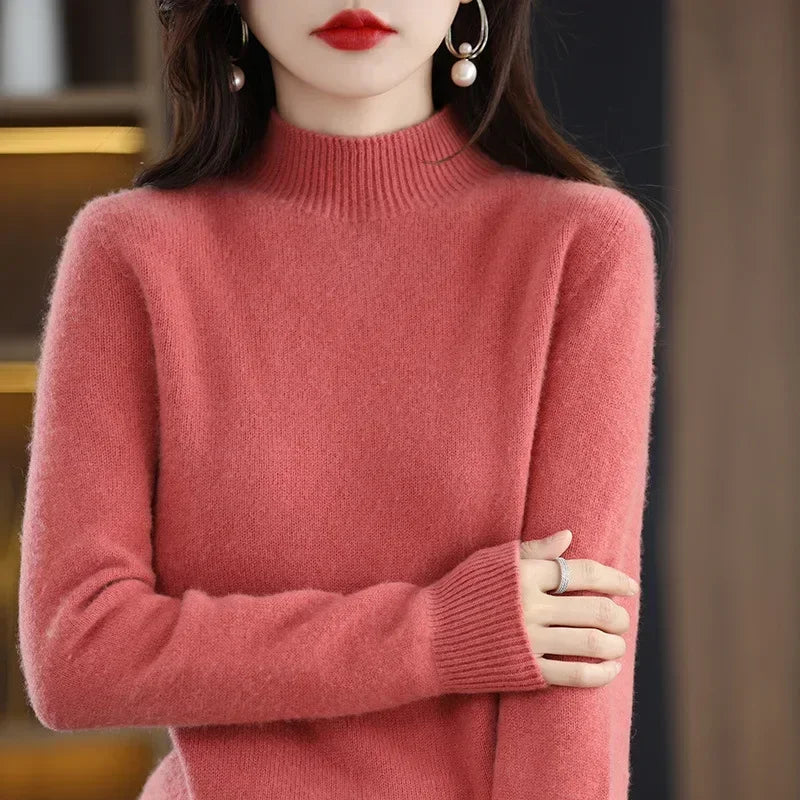 Women's Solid Long Sleeve Pullovers Knitwear