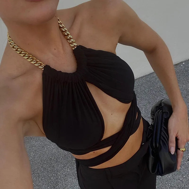 Tank Top for Women Summer Halter Camis Pleated Sleeveless Cami Shirts