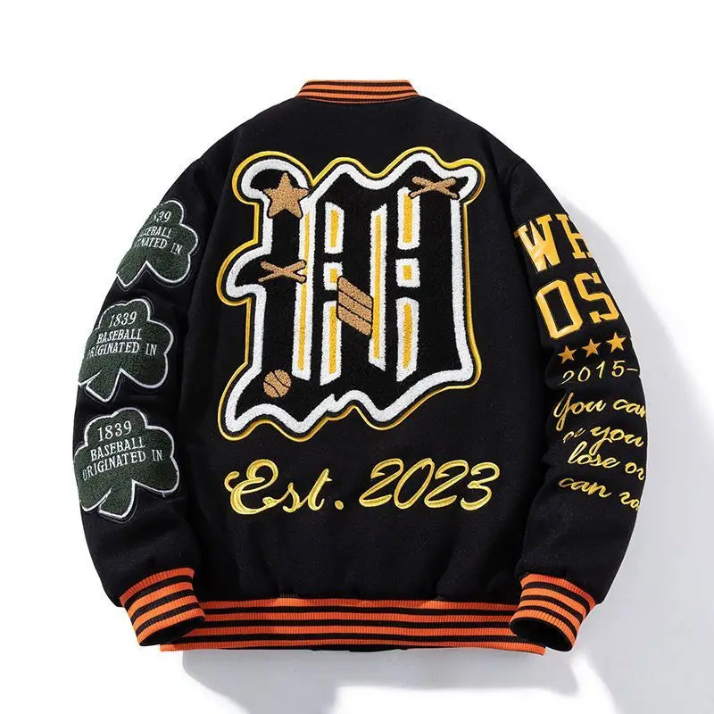 Embroidered Baseball Uniform for Men   Vintage Varsity Jackets Women