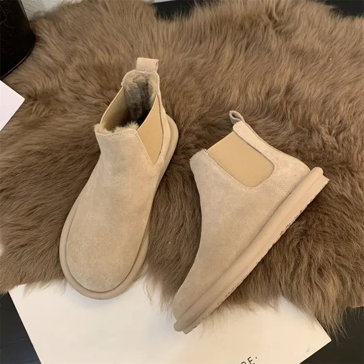 Snow Boots for Women Popular Warm Cotton Shoes Fleece-Lined Thickeneded Boots