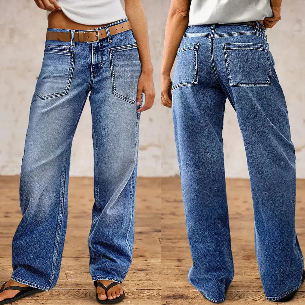 Women's  Denim Pant  Vintage Wide Leg Long Pants